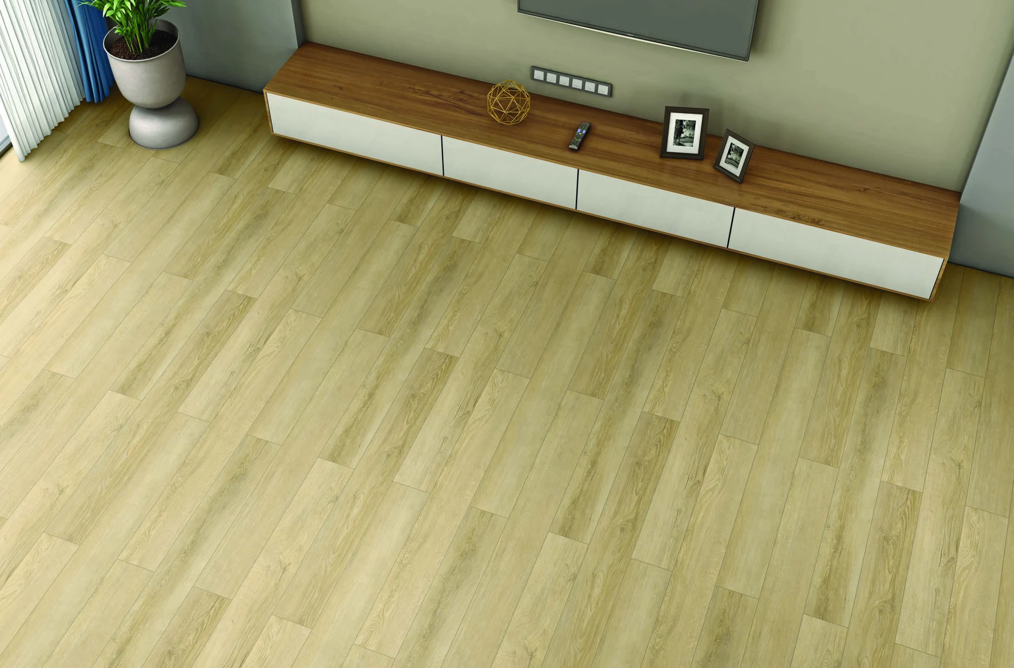 Natural Ember SPC flooring in a light-filled living space
