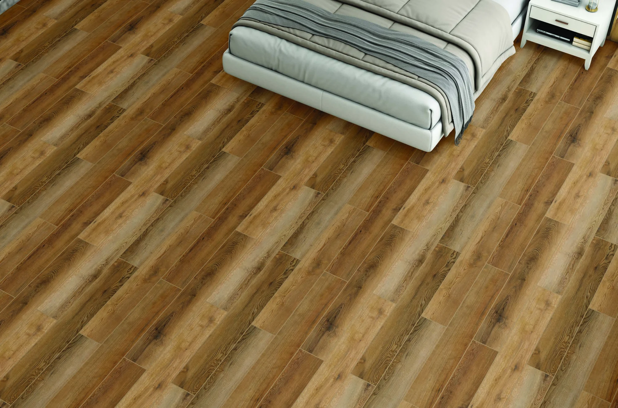 The warm grain of Oilwood Classic SPC flooring